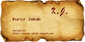 Kurcz Jakab névjegykártya